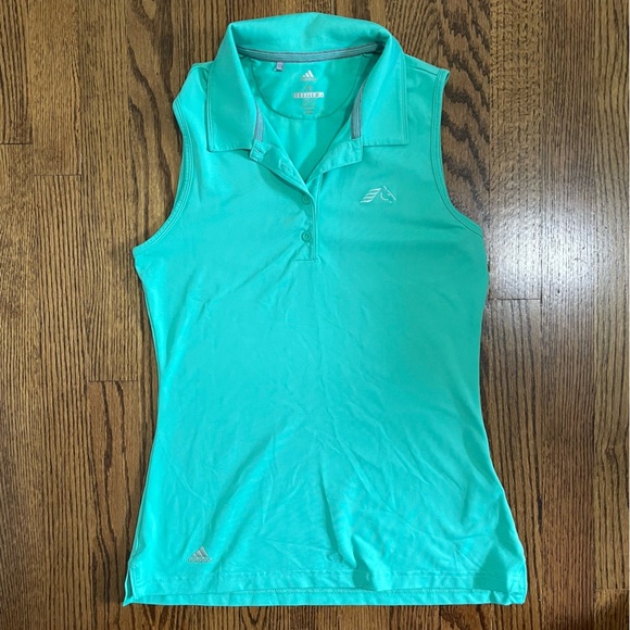 adidas Tops - Adidas Ladies Golf Sleeveless Polo Mint Green Collar Size XS